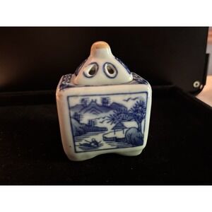 Blue & White Porcelain Incense Holder Jar Hand Painted, Japan Sourced. [X]